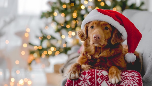 Toller Retriever in der Weihnachtszeit