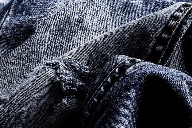 Tom de cor retrô da textura de tecido de jeans azul para design de moda de site de fundo ou produto de pano de fundo