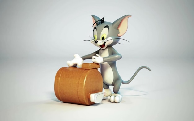 Foto tom e jerry cartão carecter fundo branco