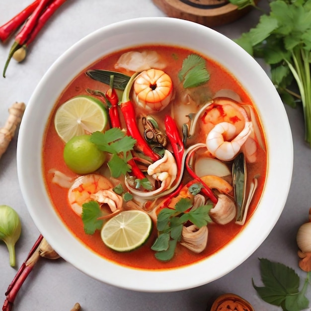 Foto tom yum delight eine thailändische kulinarische reise