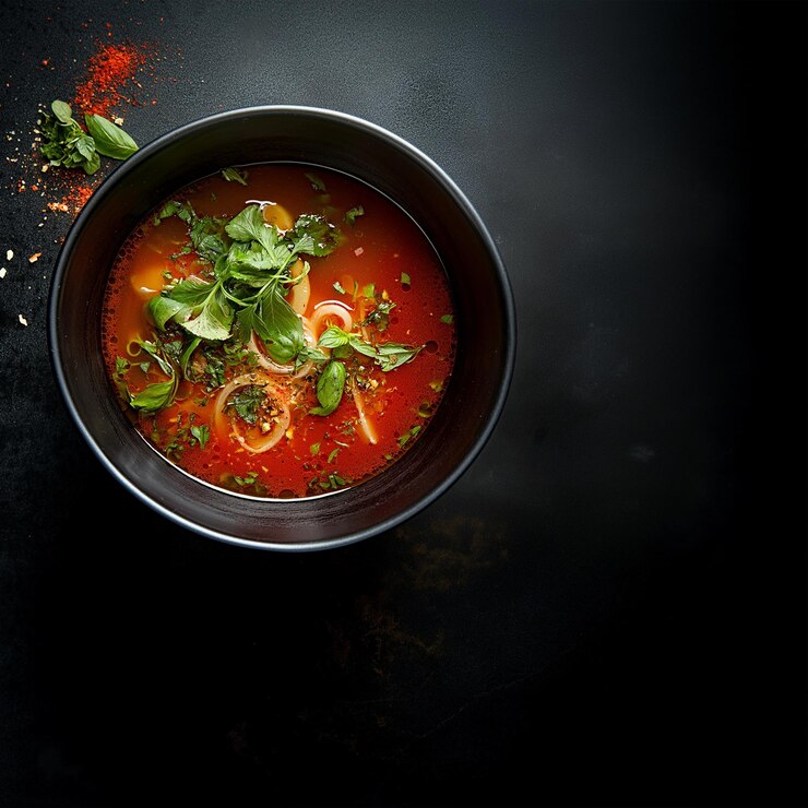 Tom Yum Kung comida tailandesa El sabor es suave agrio picante y salado