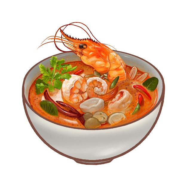 Tom Yum Kung png pegatina de ilustración de fondo transparente