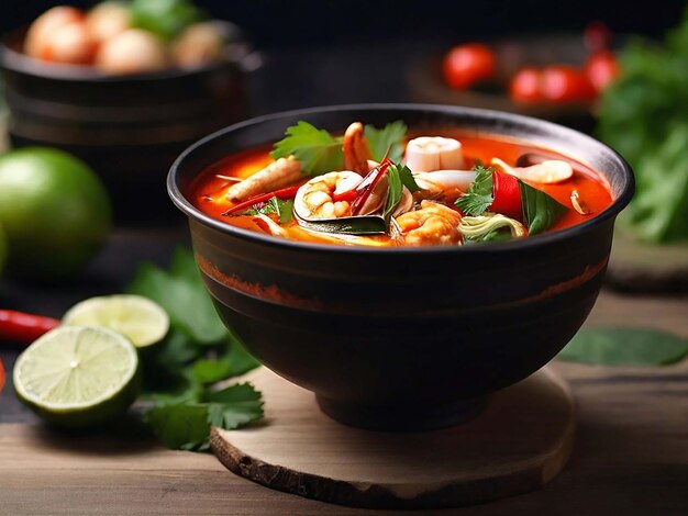 Foto tom yum sopa generativa ai