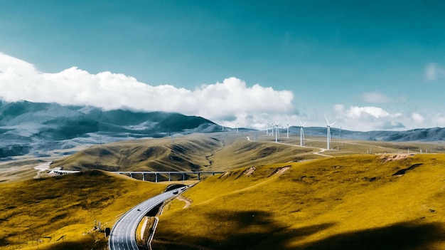 Toma aérea de la montaña Riyue en la provincia de Qinghai, China