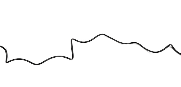Toma de cable de alimentación negro aislado sobre fondo blanco.