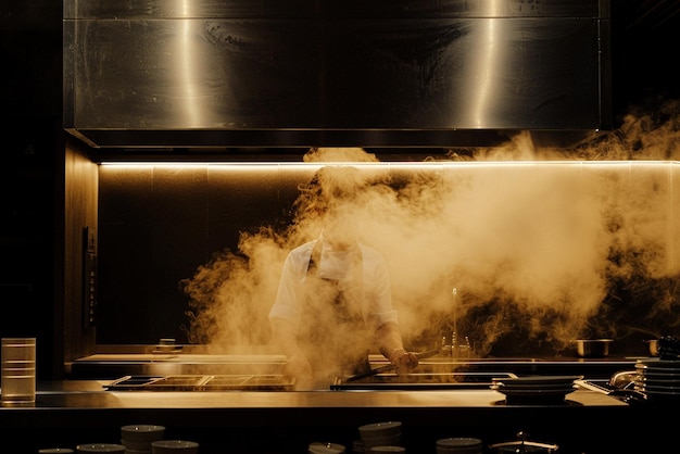 Foto una toma épica de cocina del chef