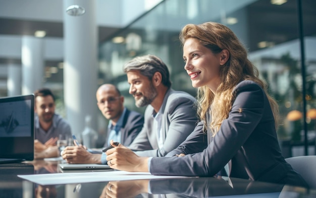 Toma de ideas del equipo de discusión de la oficina corporativa