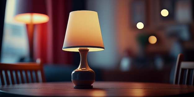Una toma de una lámpara de mesa sobre una mesa IA generativa