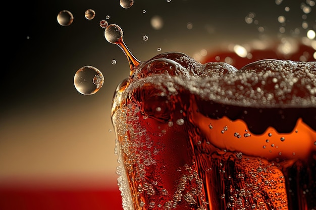 Toma macro de bebidas de coca cola