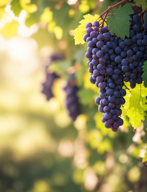 Toma selectiva de uvas unidas a la rama en el fondo de pantalla durante el día