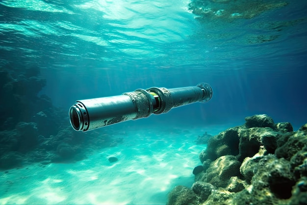 una toma submarina de un tubo