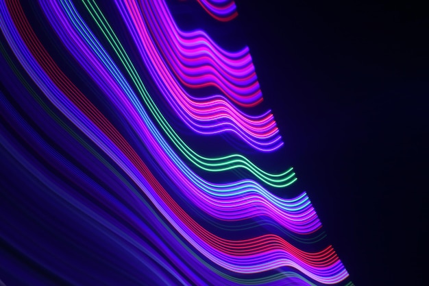Tomada de cuadro completo de pintura de luz multicolor por la noche