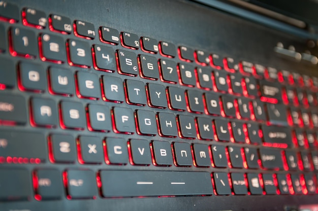 Tomada de cuadro completo del teclado del portátil