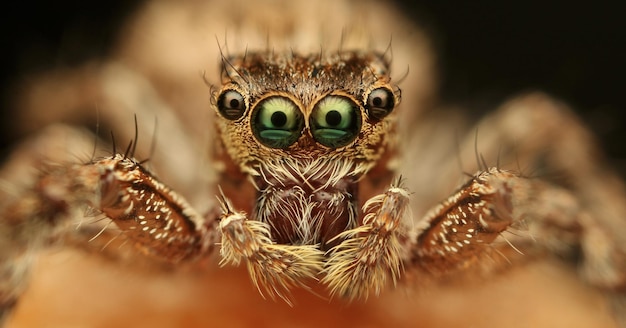 Tomada macro de la araña saltadora