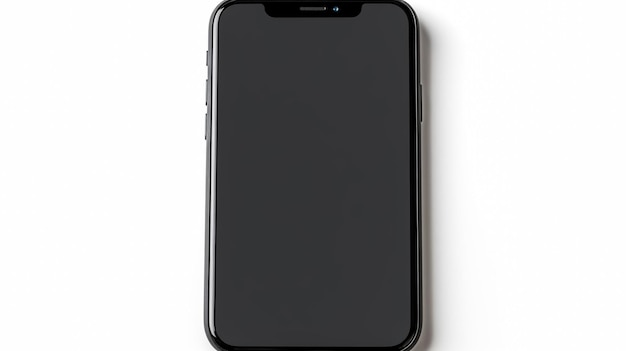 Tomada en primer plano de una mano de hombre sosteniendo el teléfono inteligente negro con pantalla en blanco escribiendo con la mano en el teléfono móvil