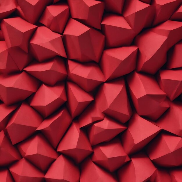 Tomada vertical de un diseño abstracto de papel rojo desmoronado ilustrado en 3D