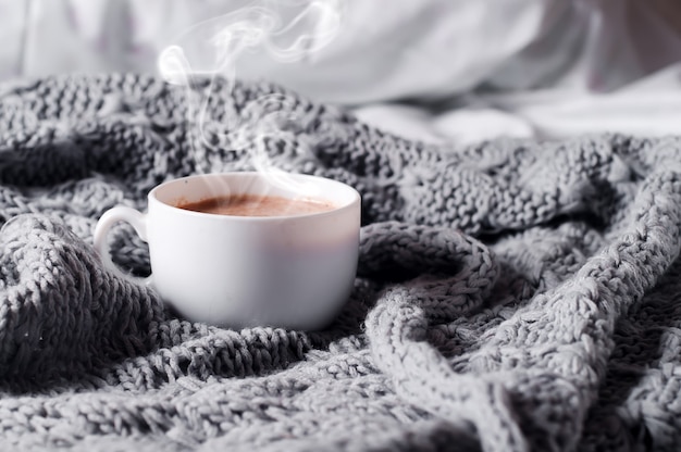 Tomando un café en la cama