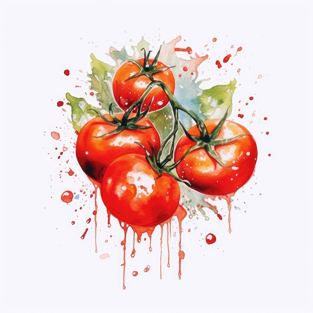 Tomate aquarela incrível design exclusivo Clipart