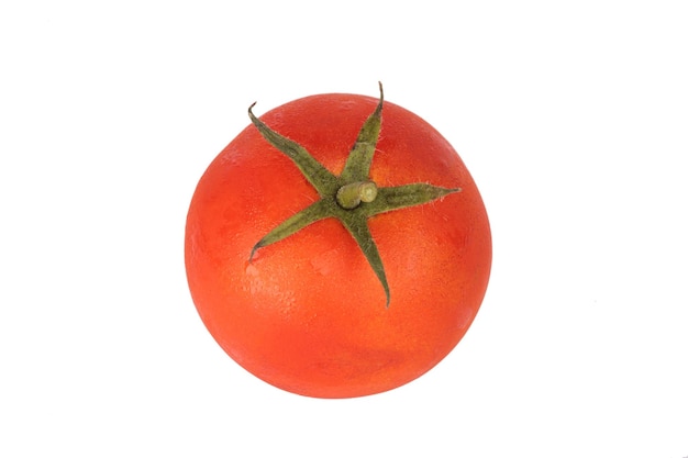 Foto tomate fresco sobre fondo blanco