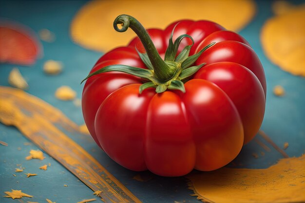 Tomate fresco sobre un fondo de madera ai generativo