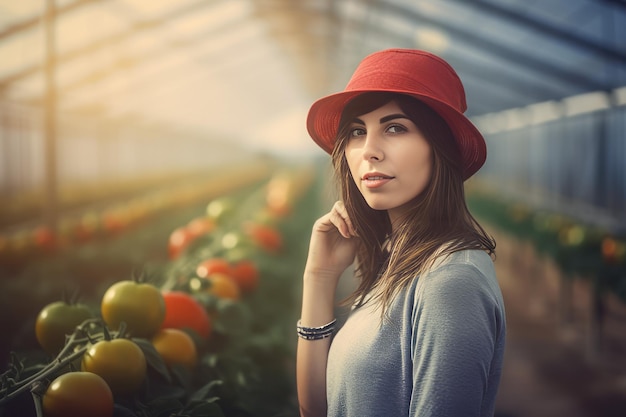 Tomate hembra de invernadero Persona bio europa Generar Ai