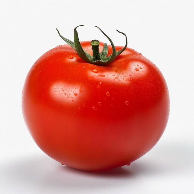 Foto tomate isoliert auf weißem hintergrund rote tomate in einem realistischen stil vektorillustration generative ai