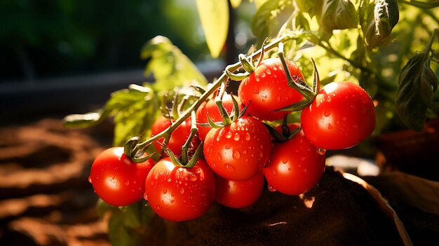 Tomate orgánico fresco una comida vegetariana saludable cultivada en la naturaleza