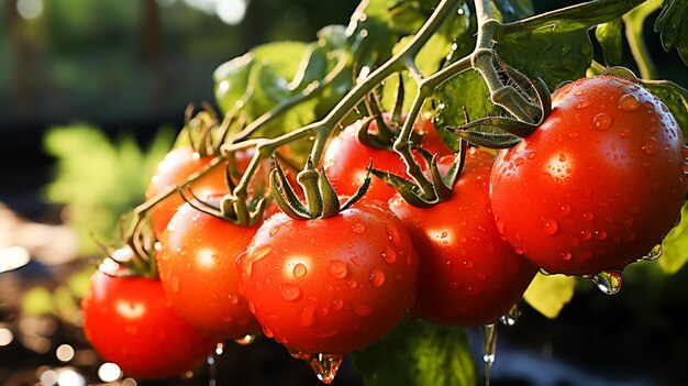 Tomate orgânico fresco uma refeição vegetariana saudável cultivada na natureza