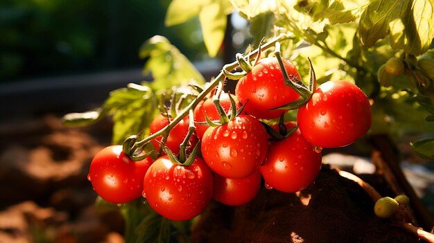 Tomate orgânico fresco uma refeição vegetariana saudável cultivada na natureza