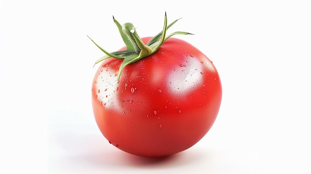 un tomate que está en un fondo blanco