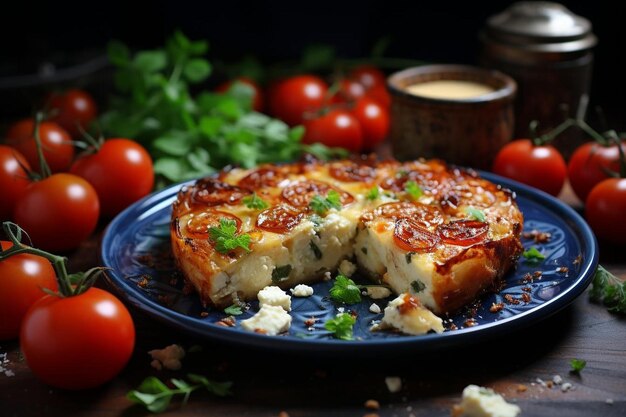 Tomate y quiche de feta