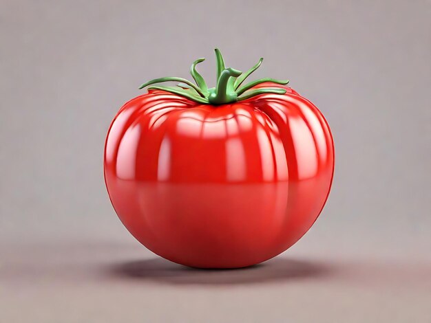 Tomate vermelho 3d isolado em fundo simples