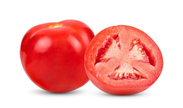 Tomate vermelho fresco isolado no fundo branco