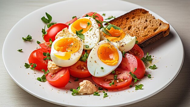 Tomaten-Eiersalat mit Vollkorntoast