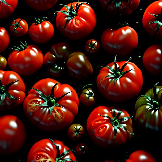 Tomaten, perfekte Komposition, wunderschön, detailliert, kompliziert, wahnsinnig detailliert, Oktan-Rendering, Trend