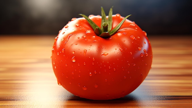 Foto tomatenernte und leerer holztisch mit ländlichem hintergrund generative ki