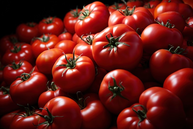 Tomatenmosaikmuster von vielen Tomaten auf einer generativen KI im Hintergrund