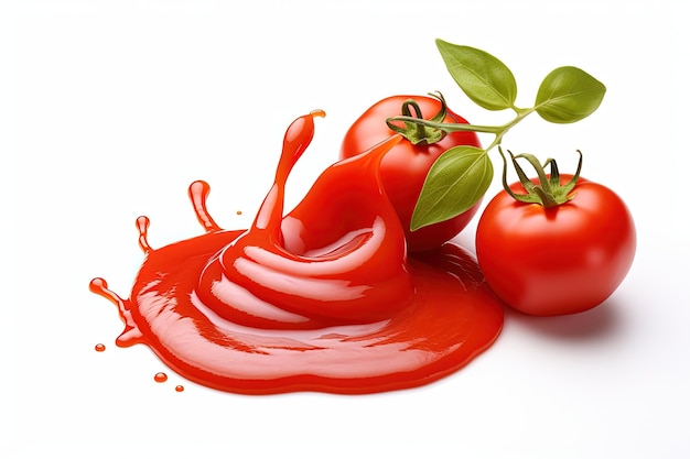 Tomatensauce auf weißem Hintergrund