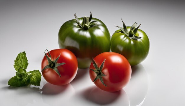 Tomates y albahaca recién cosechados listos para una ensalada de verano