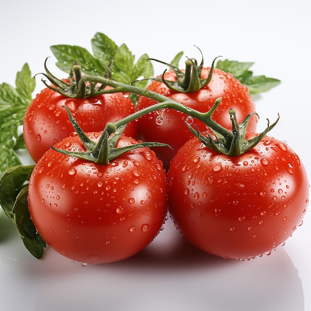 Tomates de alta qualidade em fundo branco