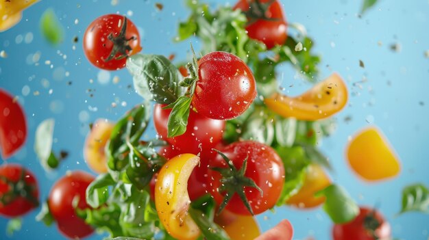 Tomates em cascata Uma dança lúdica da natureza Bounty