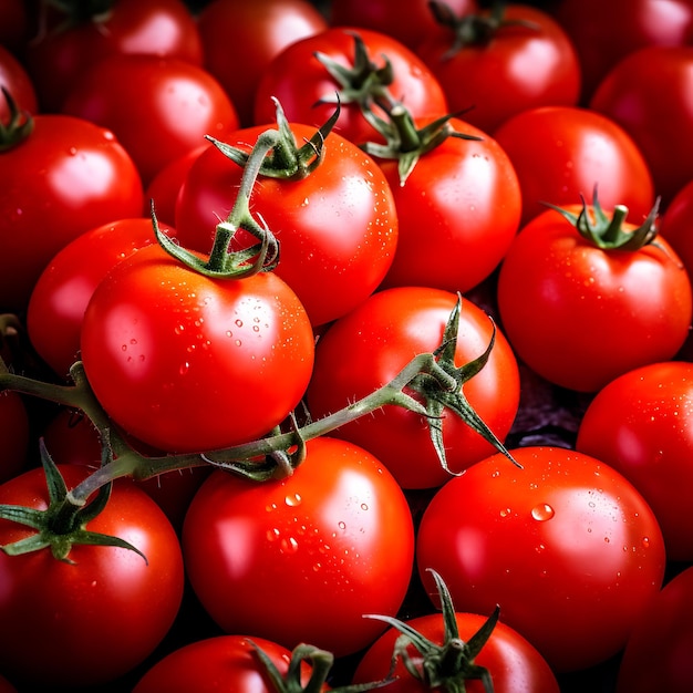 Tomates empilhados uns sobre os outros