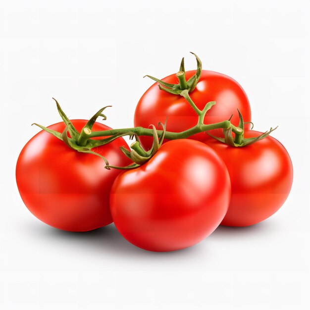 Tomates frescos aislados sobre un fondo blanco