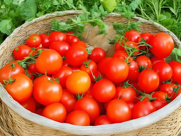 Tomates frescos colhidos do mato