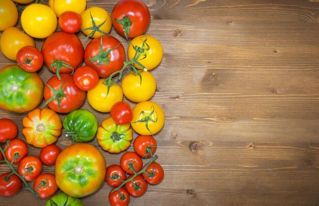 Tomates frescos de fundo produtos orgânicos Espaço de cópia