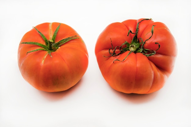 Tomates frescos em uma mesa branca