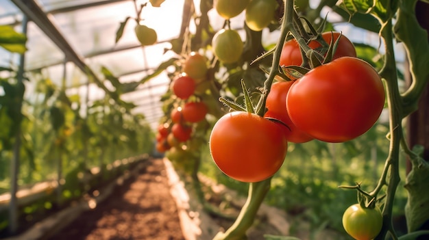 tomates frescos en la granja