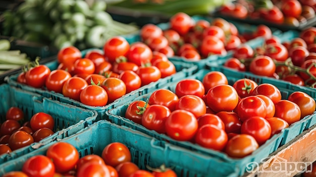 Foto tomates frescos ia generativa