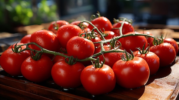 tomates frescos en el mercado