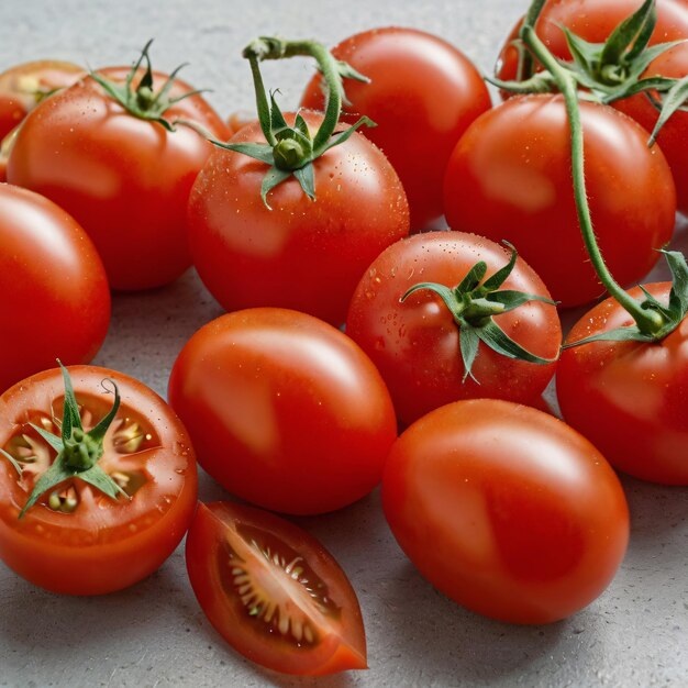 Tomates hiperrealistas altamente detalhados isolados